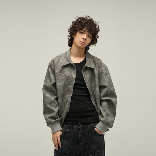 American Retro Brown Leather Jacket For Men