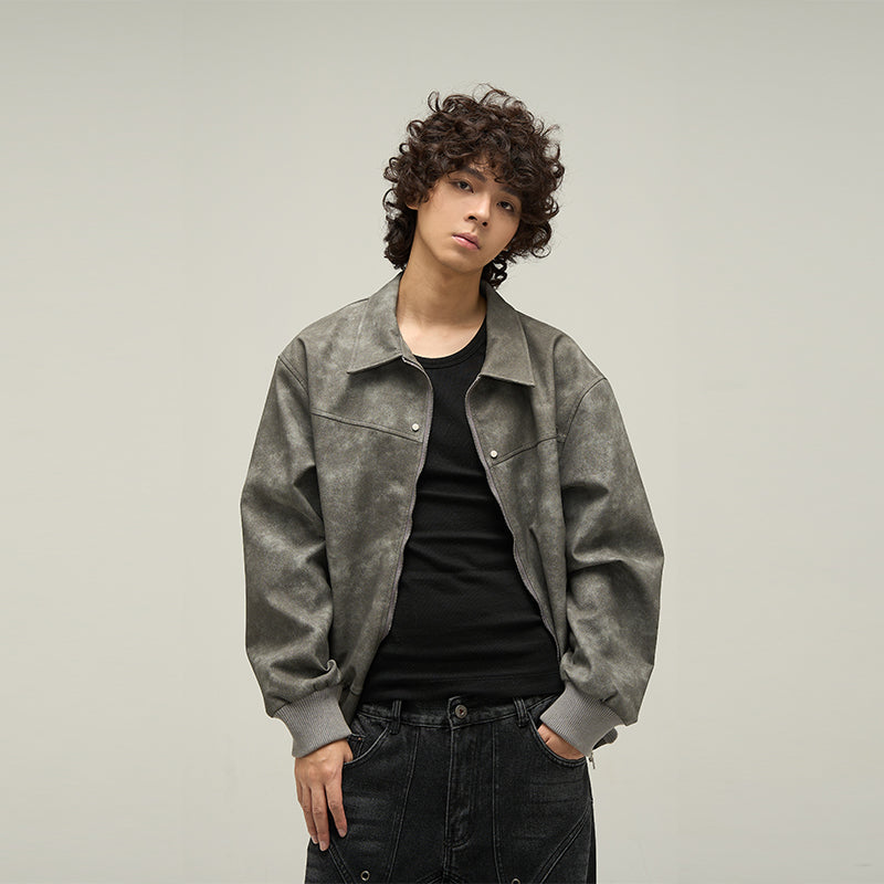 American Retro Brown Leather Jacket For Men